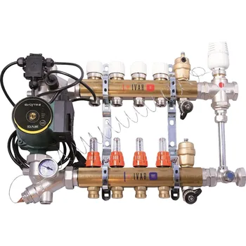 rozdělovač topení IVAR DUAL-MIX - sestava pro kombinaci vytápění - skříň P-MAX 3 - 1xEK; 4cestný; mosaz 557672VP