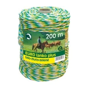 Ohradník Eurolanko 3mm pro ohradníky bílo-žluto-zelené 200m