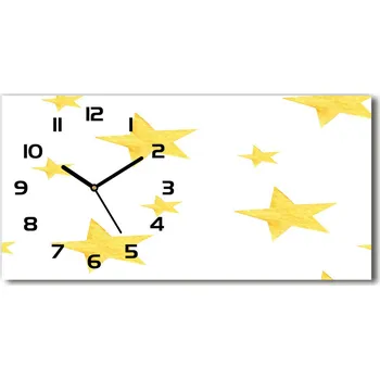 Hodiny Skleněné hodiny na stěnu tiché Žluté hvězdy