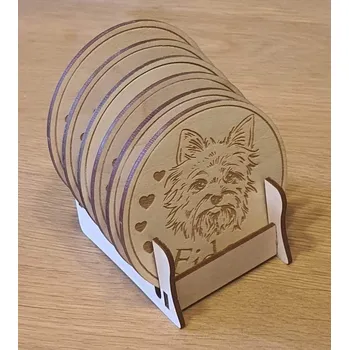 Podtácek Podtácky se stojánkem Jorkšír s vlastním jménem 6 ks