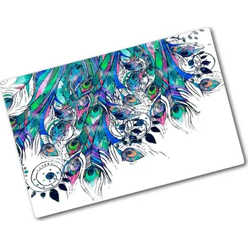 Kuchyňské prkénko Kuchyňská deska skleněná Paví pírka