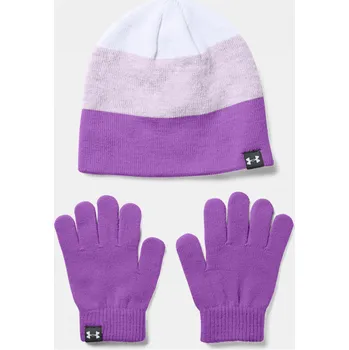 Čepice Dívčí čepice Under Armour G Beanie Glove Combo 1345413-568 Fialová OSFA