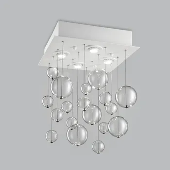 Metal Lux 254.340.01 Bolero, luxusní závěsné svítidlo, 18 kuliček čirého skla, 4x10W GU10, 40x40cm, délka závěsu: 70cm