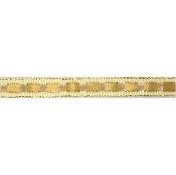 Stuha a.s. Řasicí rypsová stuha s lurexem zlatá, šíře 12 mm
