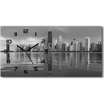 Hodiny Moderní skleněné hodiny na stěnu Chicago
