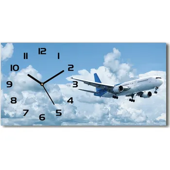 Hodiny Skleněné hodiny na stěnu Letadlo na nebi