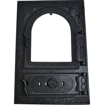 Příslušenství pro gril Litinový kamnový štít hermetický prosklený JARKA s regulací vzduchu - černá