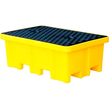 Vana Záchytná vana s polyetylenovým roštem pro 2 sudy, žlutá + doprava zdarma