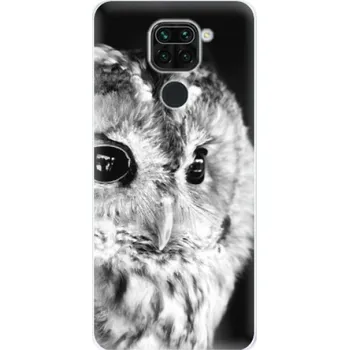 Pouzdro na mobilní telefon Odolné silikonové pouzdro iSaprio - BW Owl - Xiaomi Redmi Note 9