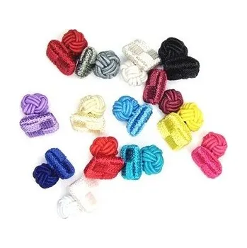 Manžetový knoflíček Manžetové knoflíčky textilní uzlíky do barvy Lila