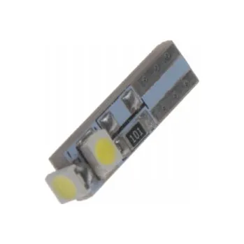 Autožárovka LED žárovka 12V s paticí T5 bílá 3LED/SMD CANBUS