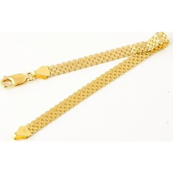 Náramek Dámský stříbrný pozlacený náramek bismark 19 cm STNA0296F