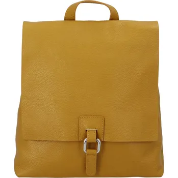 Dámský kožený batůžek kabelka žlutý - ItalY Francesco žlutá