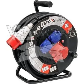 Napájecí kabel YATO Kabel prodlužovací - 25 m, 16 A, IP 44, 220/400 V, buben