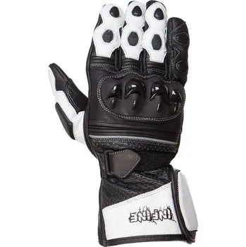 Moto rukavice OCT-202 - sportovní černobílé kožené moto rukavice INFINE S