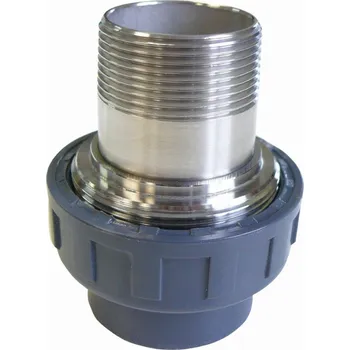 Ochranný vodní filtr PVC tvarovka - Šroubení 50 x 1 1/2“ ext. nerez, DN=50 mm x 1 1/2“, lepení / vnější závit