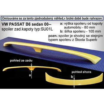 Tuning Spoiler na kapotu, VW Passat, 11/00-> (88.368)