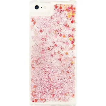 Pouzdro na mobilní telefon Nárazuvzdorný kryt s přesýpacími třpytkami pro iPhone 6 / 6S / 7 / 8 / SE (2020/2022) - růžový