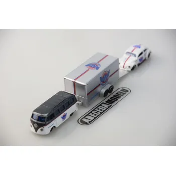 autíčko VW Van Samba + VW Beetle + Car Trailer (sběratelský model, určeno pouze k vystavení)