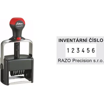 Razítko Číslovací razítko Shiny H-6446/PL Heavy Duty, 6 číslic s výškou 4 mm, vlastní text 41 x 24 mm