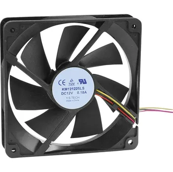 Průmyslový ventilátor YS TECH KM121225LS(1A1) axiální ventilátor, 12 V/DC, 65.22 m³/h, (d x š x v) 120 x 120 x 25 mm, KM121225LS(1A1)
