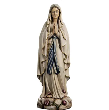 Vánoce Ornatis Panna Marie Lurdská Provedení: Přírodní bez malování, Velikost stojících figur dospělých postav: 25 cm Dřevěná vyřezávaná Madona
