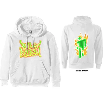 Pánská mikina Curepink Billie Eilish: Airbrush Flames Blohsh bílá M