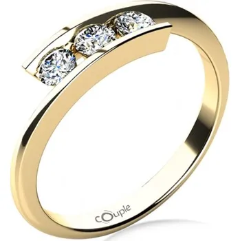 Šperk Couple, Zásnubní prsten Seraphine, žluté zlato a zirkony, vel. 53, prům. 16.9 mm, 585-68-1-4009.0Z00.0.53.001