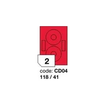 Samolepící etiketa Červené fluo etikety Rayfilm R0132.CD04F, 118x41 mm, 1.000 listů A4, 2000 etiket