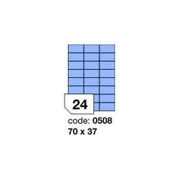 Kancelářské potřeby Modré samolepicí etikety Rayfilm R0123.0508D, 70x37 mm, 300 listů A4, 7200 etiket