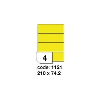 Samolepící etiketa Žluté fluo etikety Rayfilm R0131.1121F, 210x74,2 mm, 1.000 listů A4, 4000 etiket