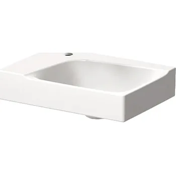 Umyvadlo Geberit Xeno2 umývátko 40x28 cm, s otvorem pro baterii vlevo, bez přepadu, KeraTect, bílá (500.528.01.1)