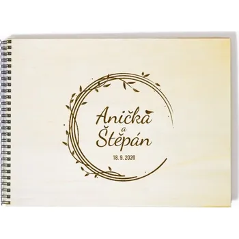 Svatební fotoalbum kruh s ptáčkem - A4 - 20 listů + doprava zdarma