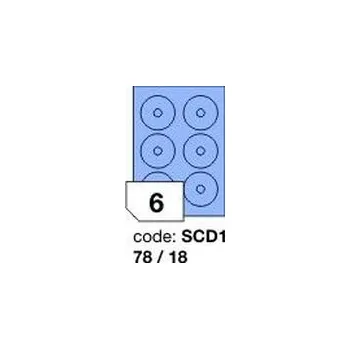 Samolepící etiketa Modré samolepicí etikety Rayfilm R0123.SCD1D, 78x18 mm, 300 listů A4, 1800 etiket