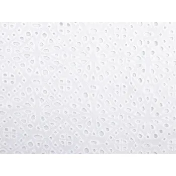 Madeira bavlněná vyšívaná s ozdobným okrajem, barva 1 (140 cm) bílá