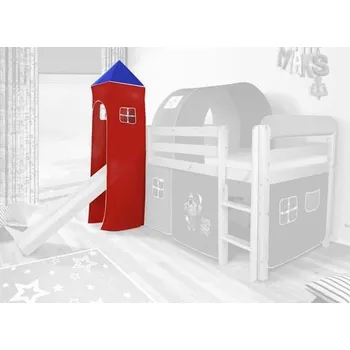 Dětská postel Věžička do vyvýšené dětské postele - PIRÁTI modročervení