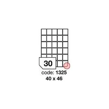 Samolepící etiketa Bílé odnímatelné etikety Rayfilm R0102.1325F, 40x46 mm, 1.000 listů A4, 30000 etiket