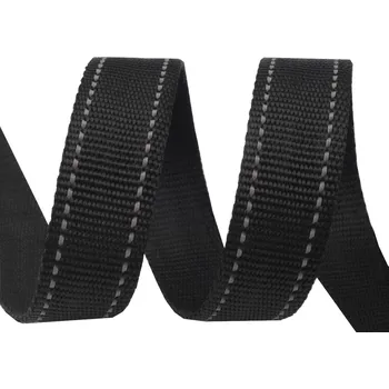 Popruh šíře 25 mm s reflexním prošitím BX, barva Černá