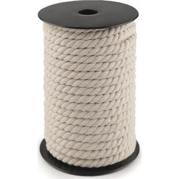Příze Bavlněná šňůra kroucená Ø8 mm macrame, barva 1 režná