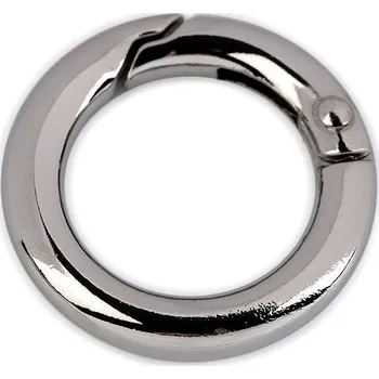 Karabina kulatá na kabelky / kroužek na klíče Ø18 mm, barva 1 nikl
