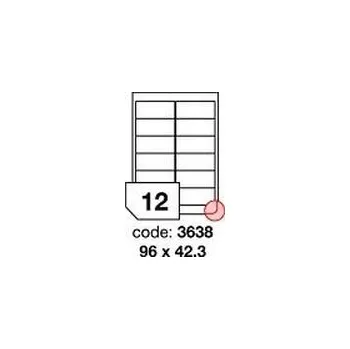 Kancelářské potřeby Bílé lesklé laser etikety Rayfilm R0119.3638F, 96x42,3 mm, 1.000 listů A4, 12000 etiket