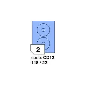 Kancelářské potřeby Modré samolepicí etikety Rayfilm R0123.CD12D, 118x22 mm, 300 listů A4, 600 etiket