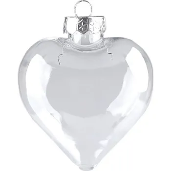 Vánoční dekorace Baňka k dozdobení - srdce, medailon, barva 1 transparent srdce