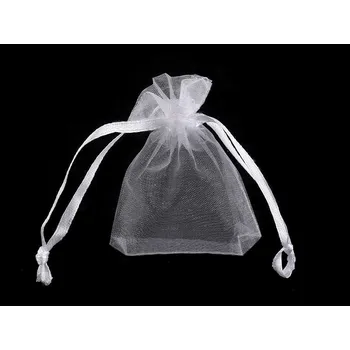 Dárkový pytlík 4,5x7 cm organza, barva 1 bílá