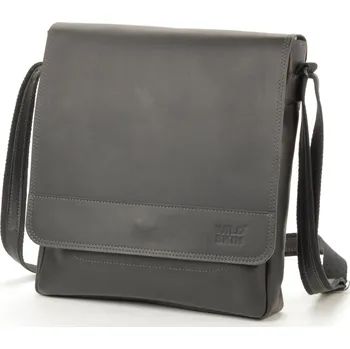 Kožená crossbody taška WALKER Antracit černá matná