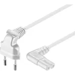 Kabel síťový IEC C7 1m bílý úhlový