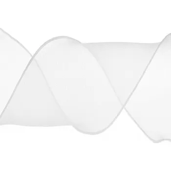 Organzová stuha s perleťovým leskem šíře 80 mm, barva 1 bílá perleť