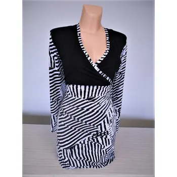 Dámská tunika dámské halenky, Barva S černým živůtkem, Velikost 42 - na zakázku, Materiál 96% Viskoza 4% Lycra