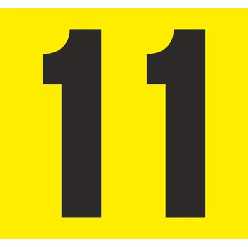 Samolepící etiketa Dvojciferná čísla (žlutý podklad) samolepící vinylová fólie velikost znaku 200 mm