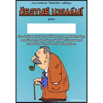 Žertovný předmět Čestné uznání - Svaz dědečků